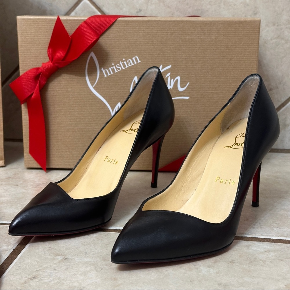 Christian Louboutin Corneille 85mm Nappa Black Size 35 - Picture 9 of 15